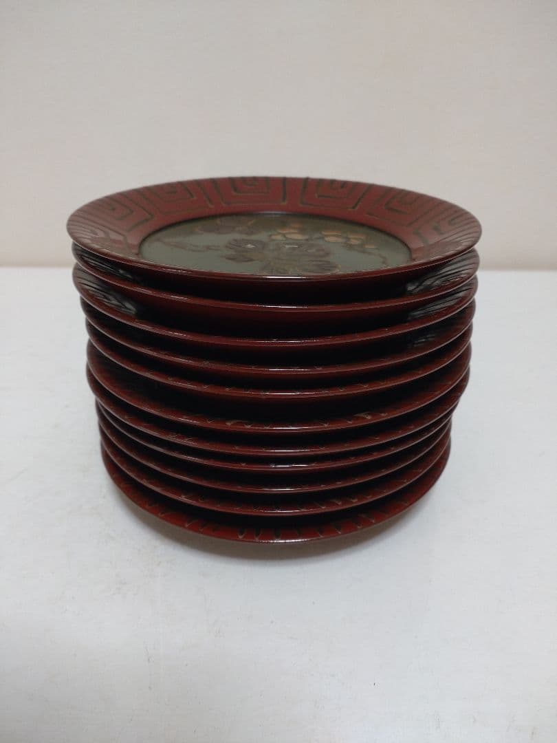 李朝 漆器 皿 螺鈿 11枚 美術 骨董 茶道具