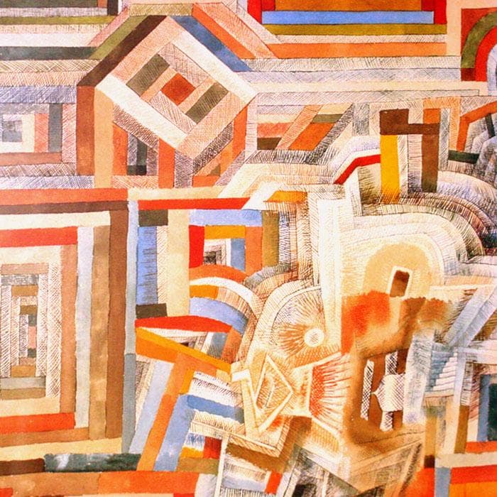 額装済/部分的に破壊した宮殿/パウル クレー