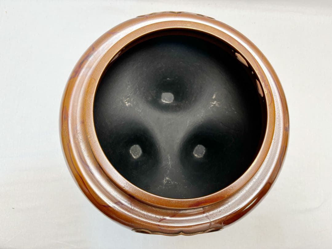 茶道具 釜師菊地政光 風炉師麻生雄芳造 唐銅 本焼釜添朝鮮風炉 野々田電熱器共箱