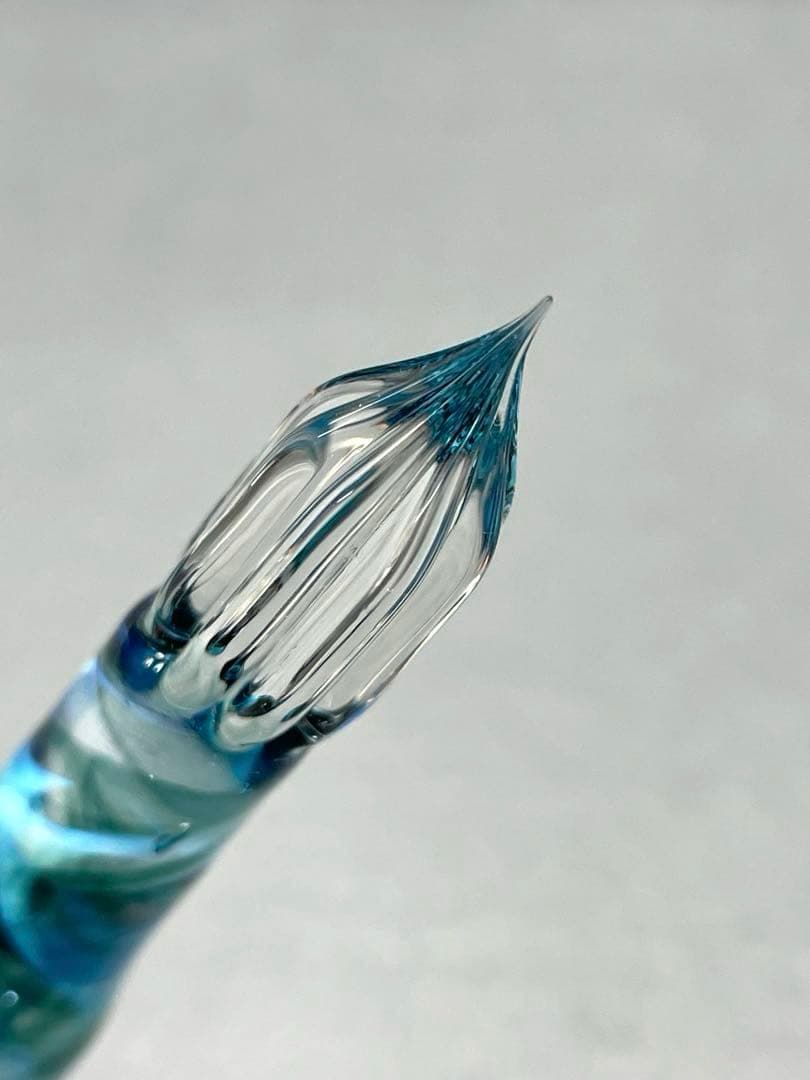 【美品】ガラス工房aun （アウン）ガラスペン 2本セット（マーブルF・太陽B）