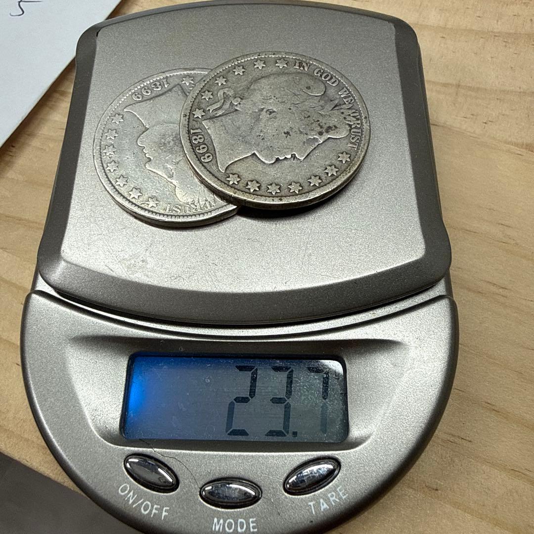 1899年 アメリカ バーバー ハーフダラー 銀貨 2枚