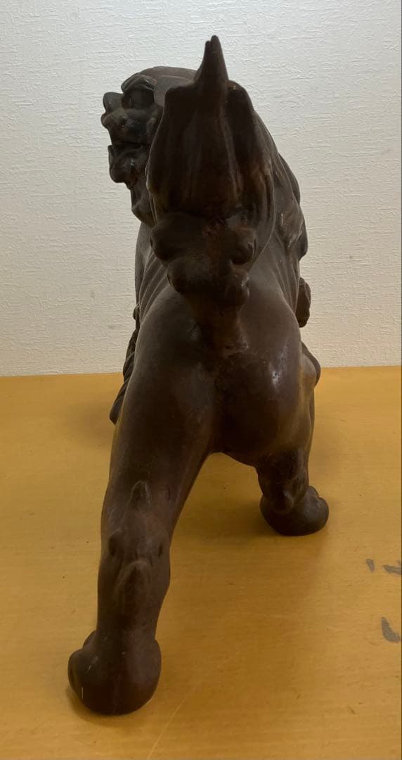 【高岡銅器】玉獅子 鋳造 鉄製 置物 招福 縁起物 玉乗り獅子 狛犬