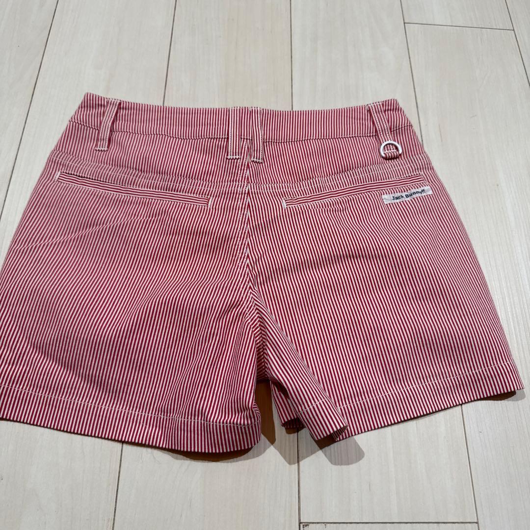 Jack Bunny! レディース ゴルフパンツ サイズ0 赤/白ストライプ