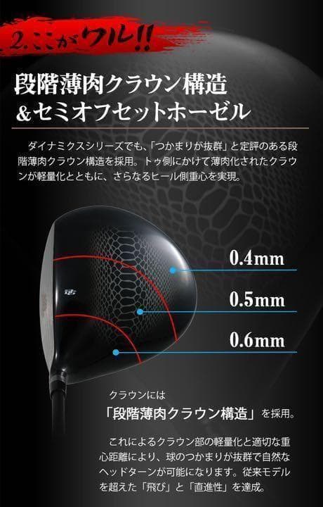 大人気! ドクロが輝くワル専用! 実質高反発の激飛び適合! ダイナゴルフ 悪童