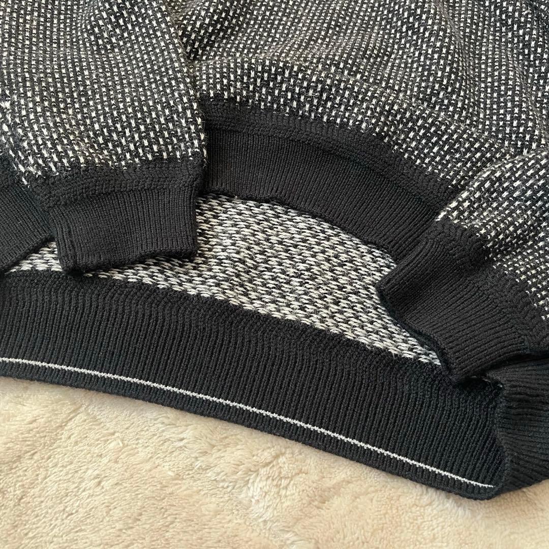 美品★37,400円 BRIEFING あったかウールセーター完売品 黒×白XL