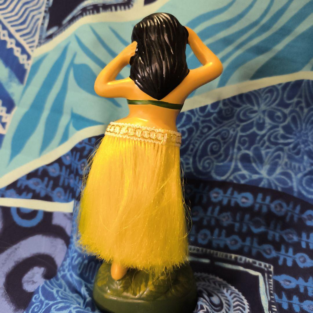 ハワイアン フラダンス人形　ハンズアップ黄色　レトロ