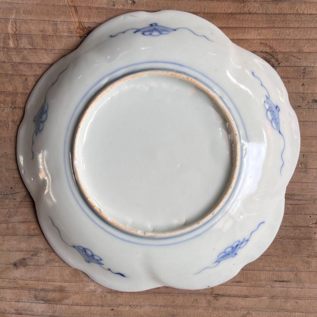 骨董　古伊万里　雛　　立雛　5寸皿　5客組