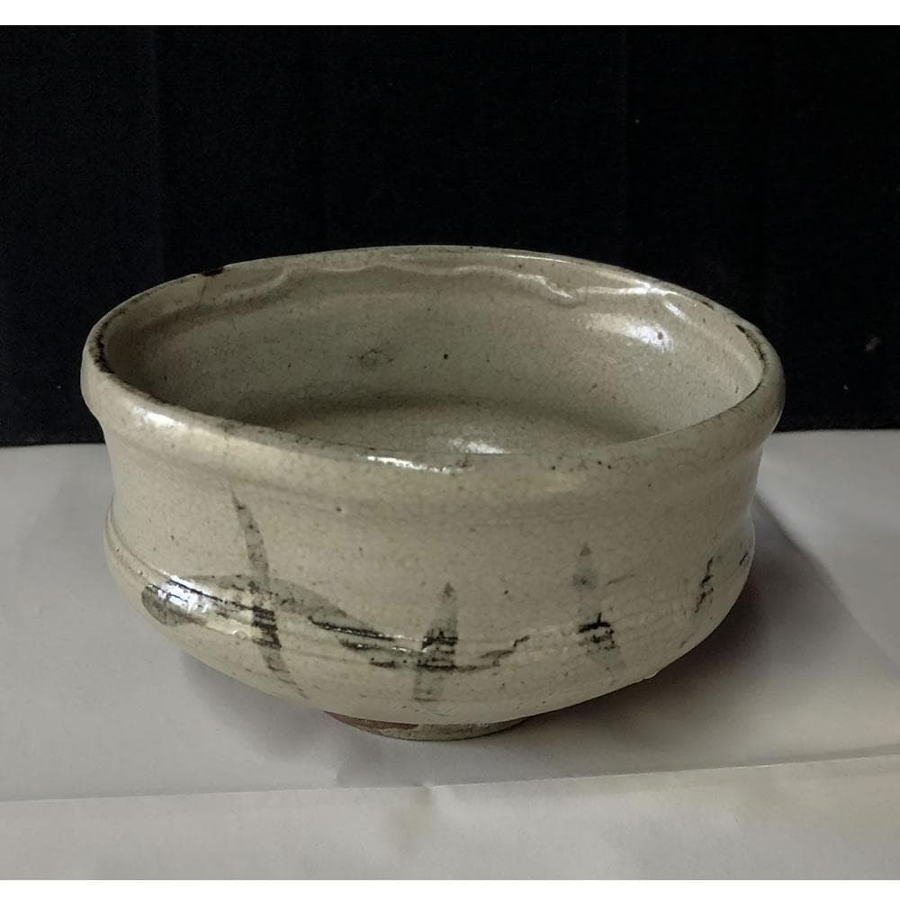 e1242 絵唐津 茶碗 抹茶碗 唐津焼 木箱入り 茶道具