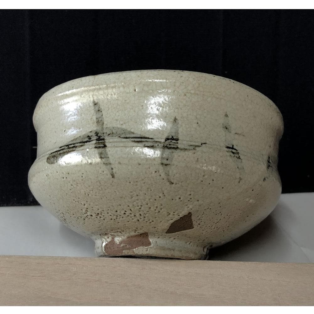 e1242 絵唐津 茶碗 抹茶碗 唐津焼 木箱入り 茶道具