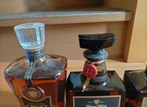 21日迄出品　ローヤル黒ラベル12年＆山崎15年モルト使用ボトル＋クレスト12年