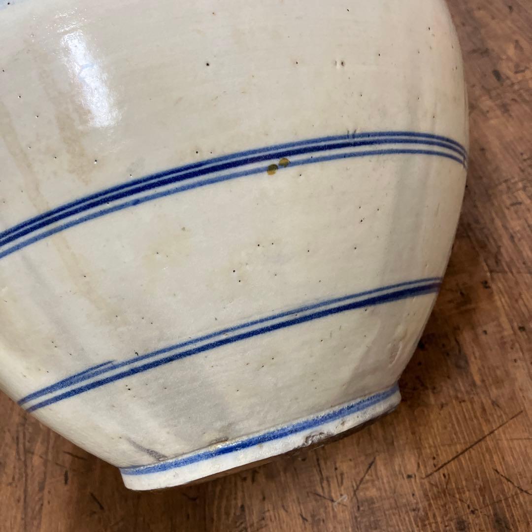 C-5 昭和レトロ 特大 染付 山水画 飾り壺 花瓶 骨董 古美術 インテリア