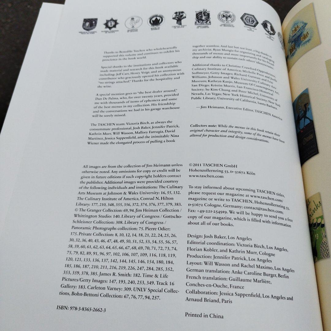 アート・デザイン・音楽 MENU DESIGN IN AMERICA TASCHEN