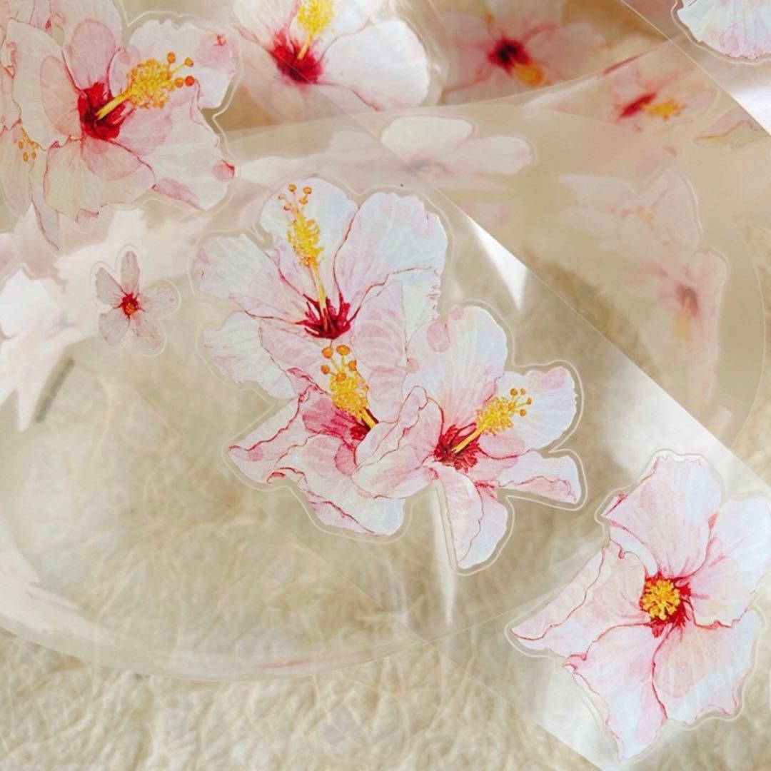 PET 扶桑 ダイカット加工 5cm×5m 海外マスキングテープ　花