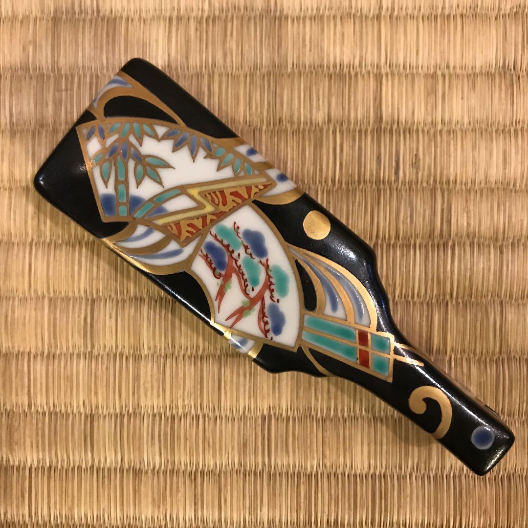 茶道具　扇面絵羽子板香合