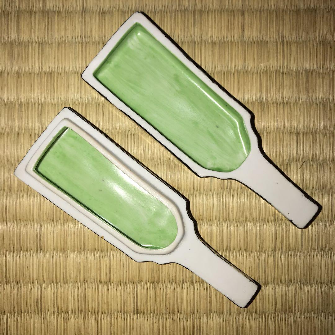 茶道具　扇面絵羽子板香合