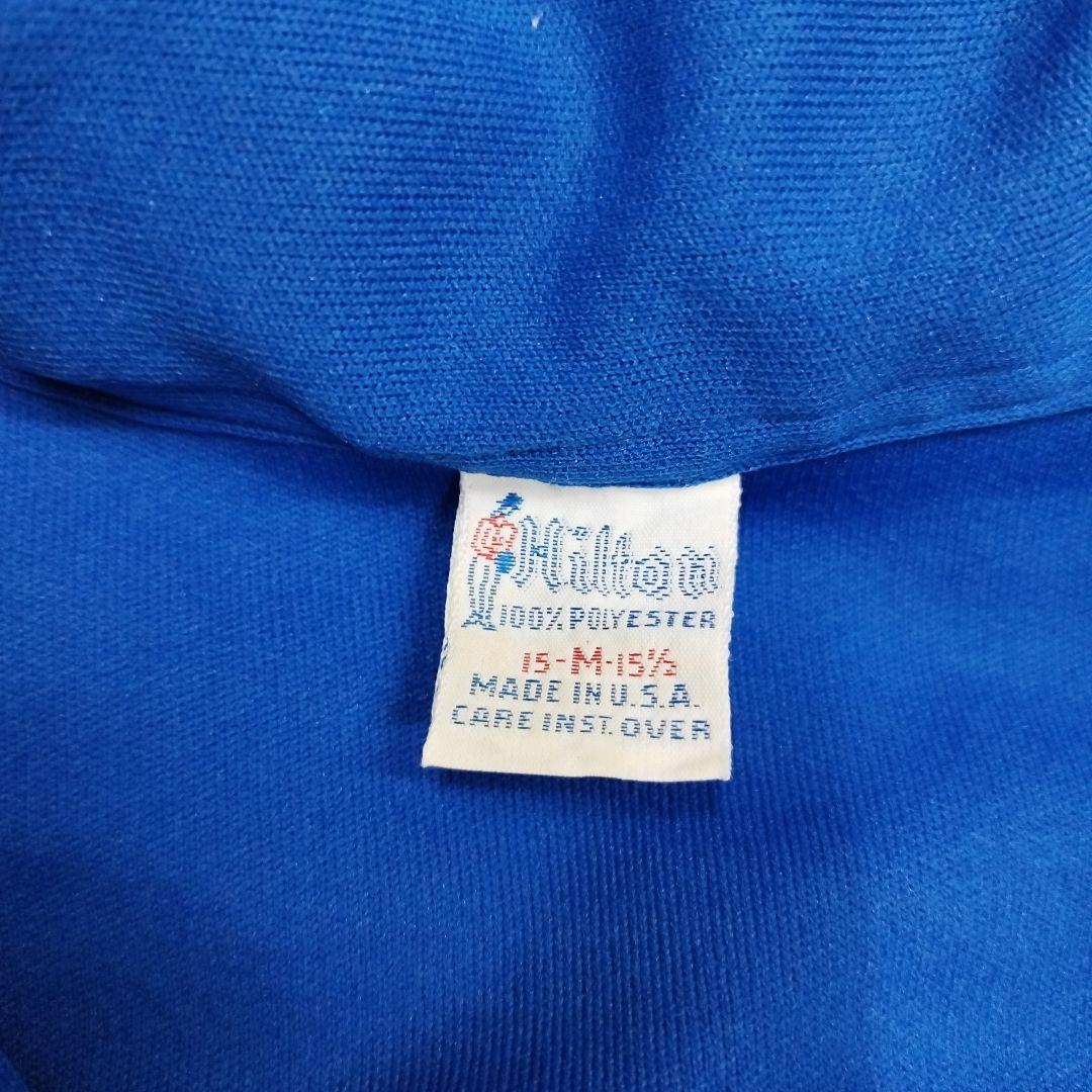 70’s　Hilton　ボウリングシャツ　青と白のツートンカラー