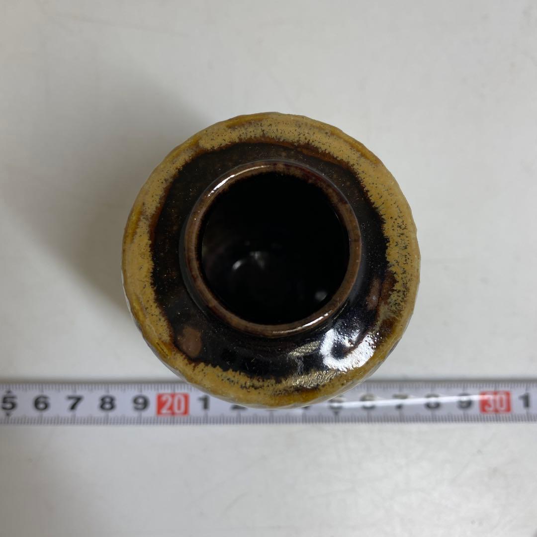 ☆茶3膳所焼 利休瀬戸写茶入 共箱　 高さ約9.5cm 東R8-0213①