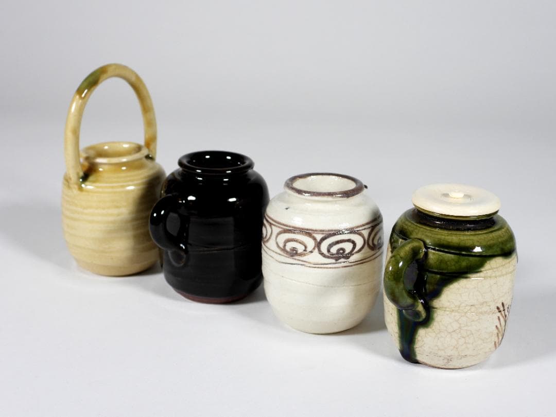 不老園 造 色変 四滴茶入 共箱 煎茶道具