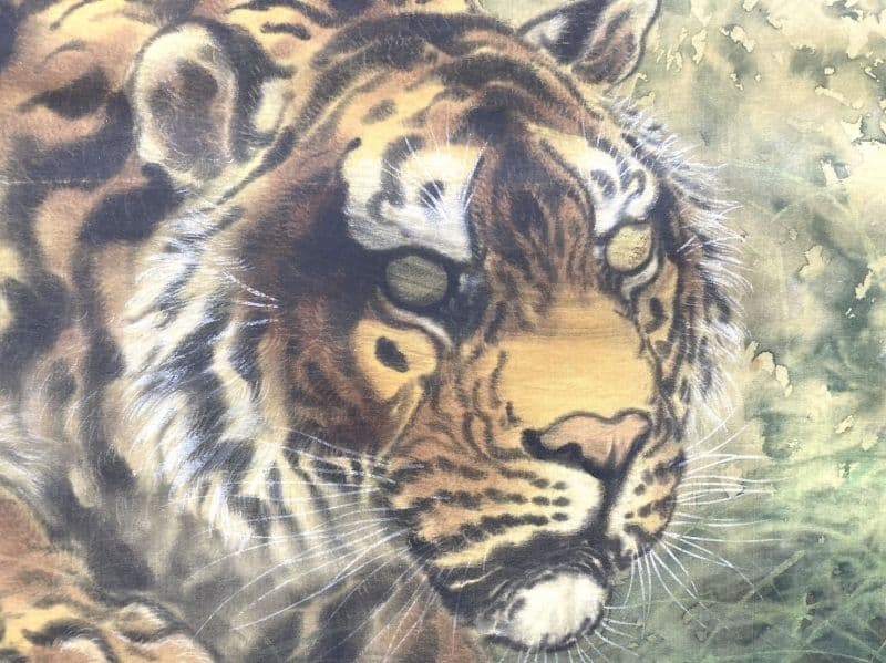 「猛虎」絹本 大幅 掛軸〈タイガース・阪神〉