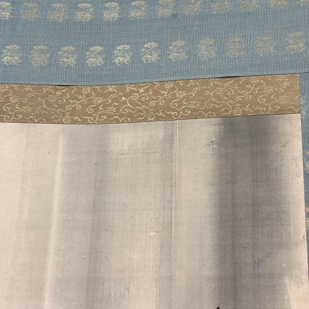 掛軸 石川秀穂 雨中鷺 木箱 瀧 鳥 3-39