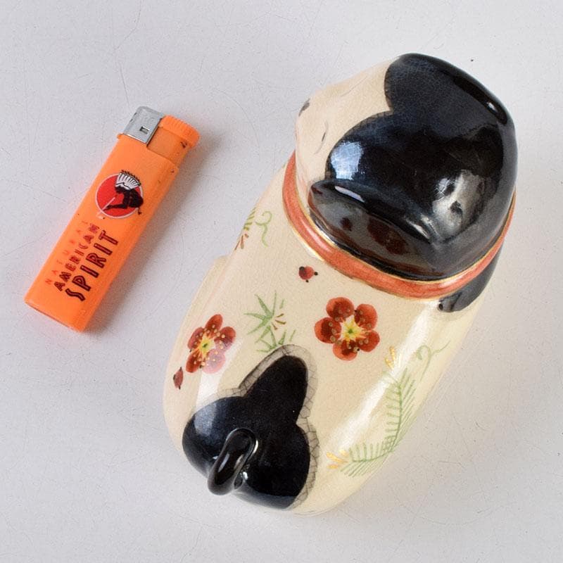 京焼　伊東陶山作　犬張子　お伽犬　置物　縁起物　共布共箱　C　8781