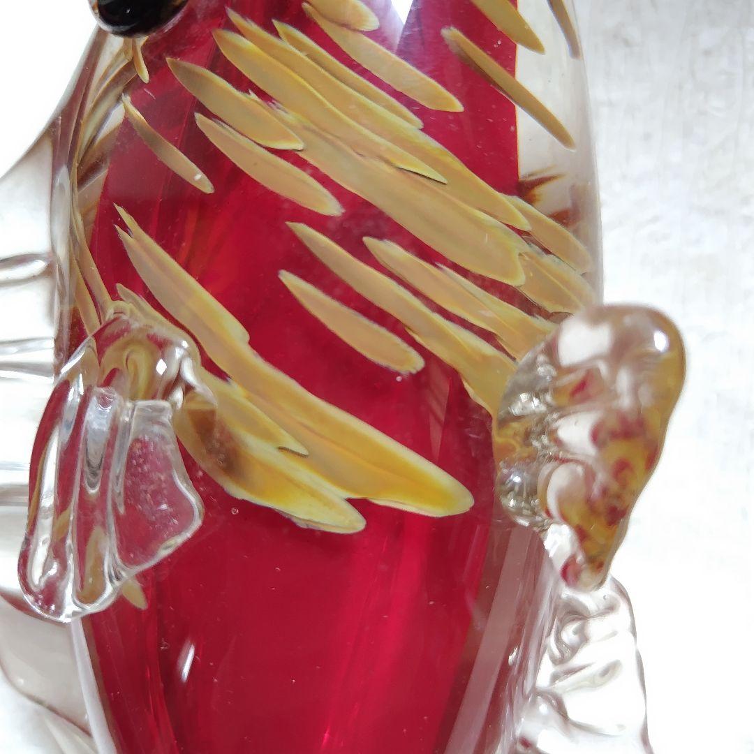 工芸ガラス　マルティ―グラス　鯉の置物　一輪挿し　花瓶　オブジェ　インテリア