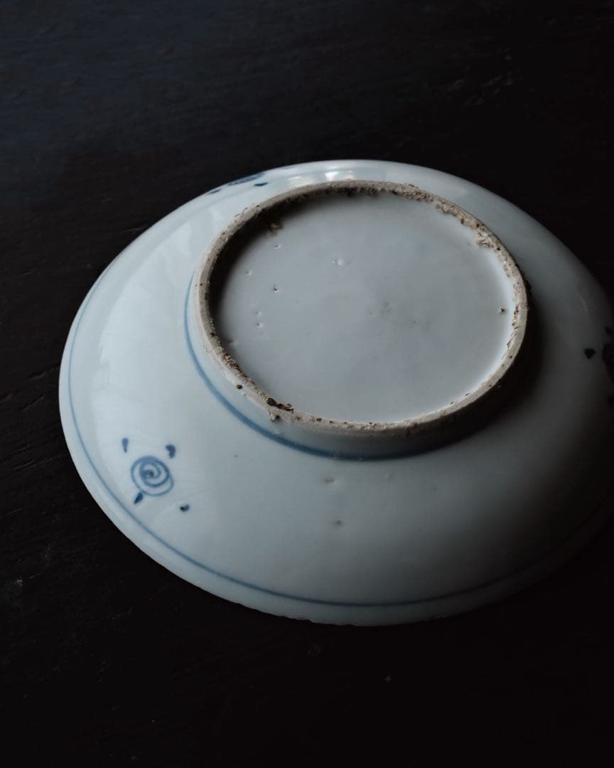 景徳鎮　古染付　松鶴絵　(明末〜清初) 古美術品　骨董品　中国