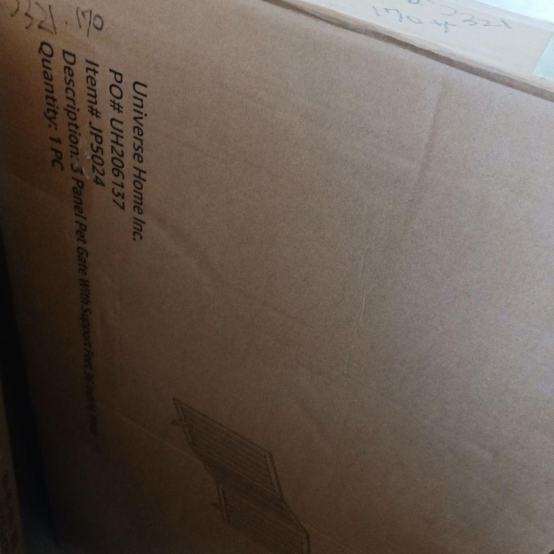 unipaws ペットゲート 木製 折りたたみ式 フェンス ホワイト つ321