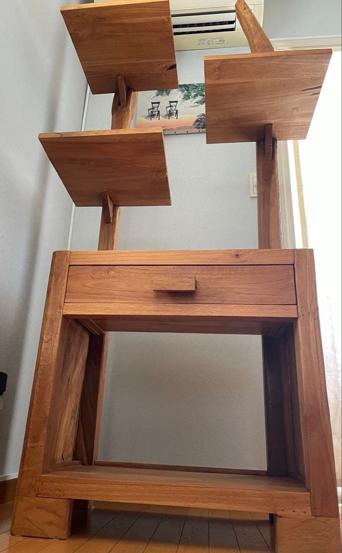 Masa 木製キャットタワー 本棚&引き出し付き