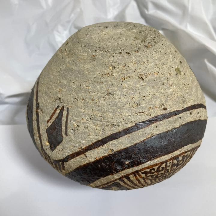 中国　磁州窯　花瓶　瓶　壺　飾り　顔　China  置物　つぼ