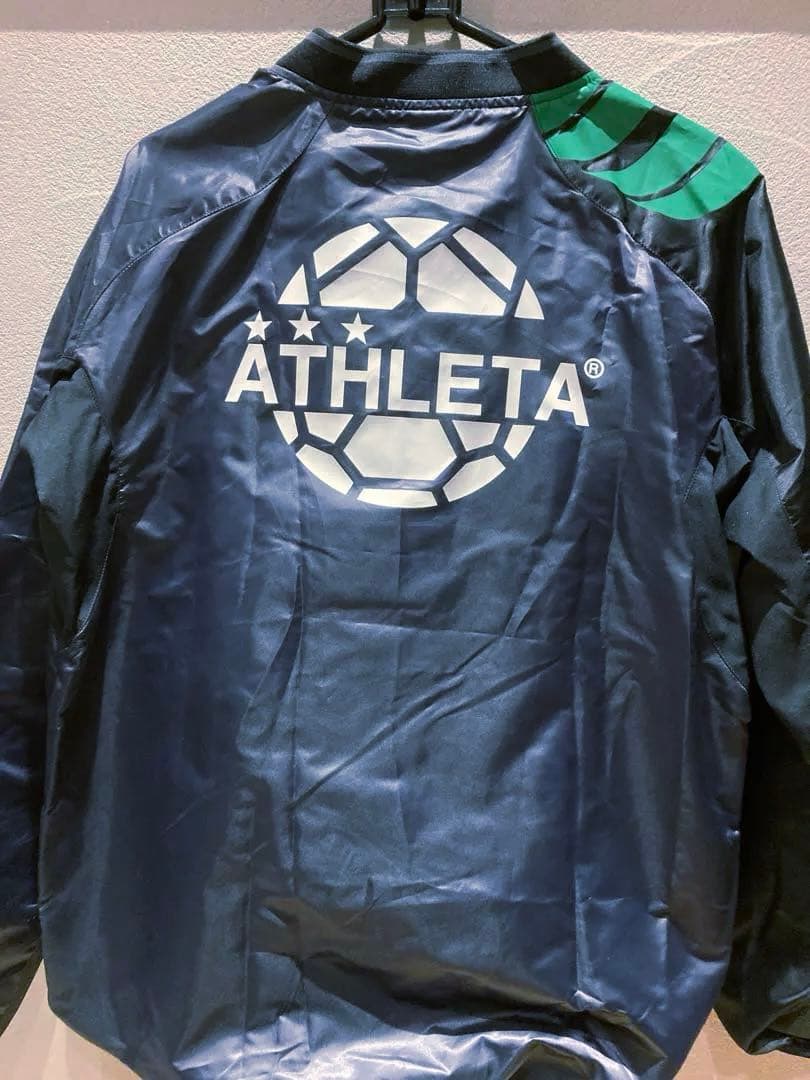 ATHLETA サッカー用ウィンドブレーカー上下 M 黒/緑