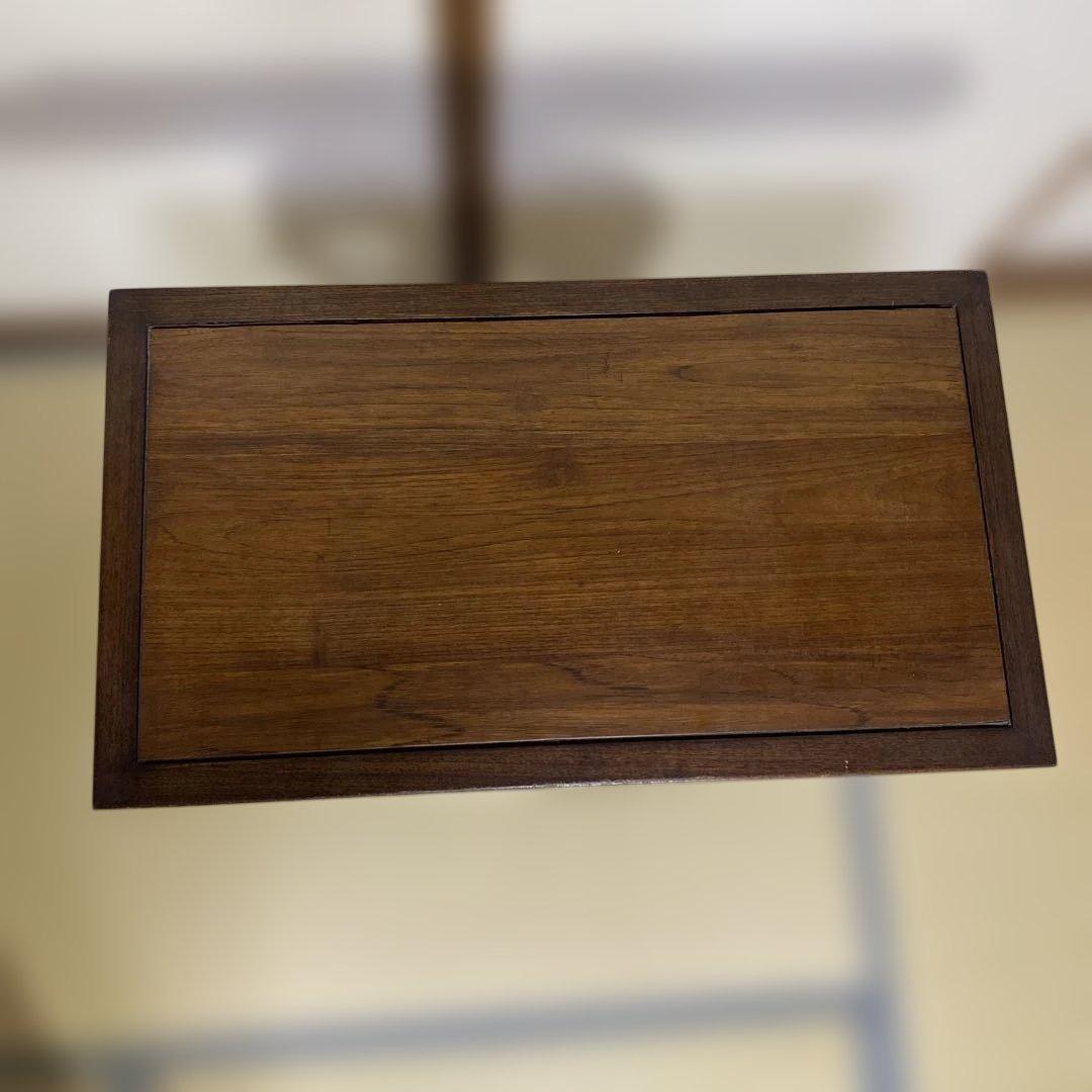 象の彫刻 木製テーブル