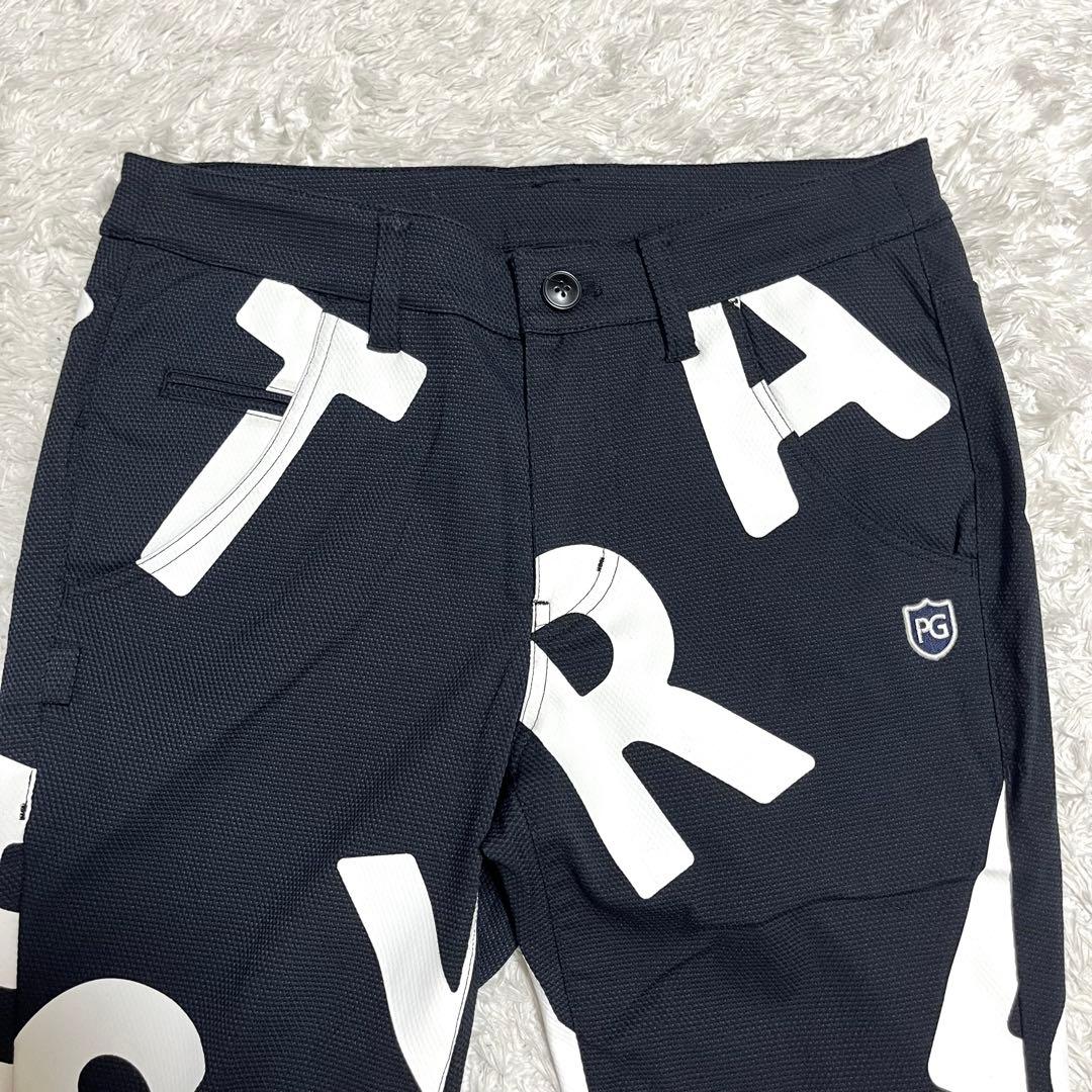 パーリーゲイツ ゴルフウェア レディース パンツ 総柄 デカロゴ Mサイズ