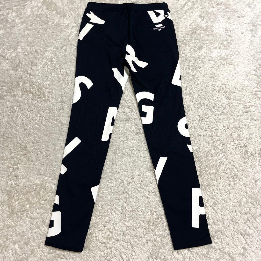 パーリーゲイツ ゴルフウェア レディース パンツ 総柄 デカロゴ Mサイズ