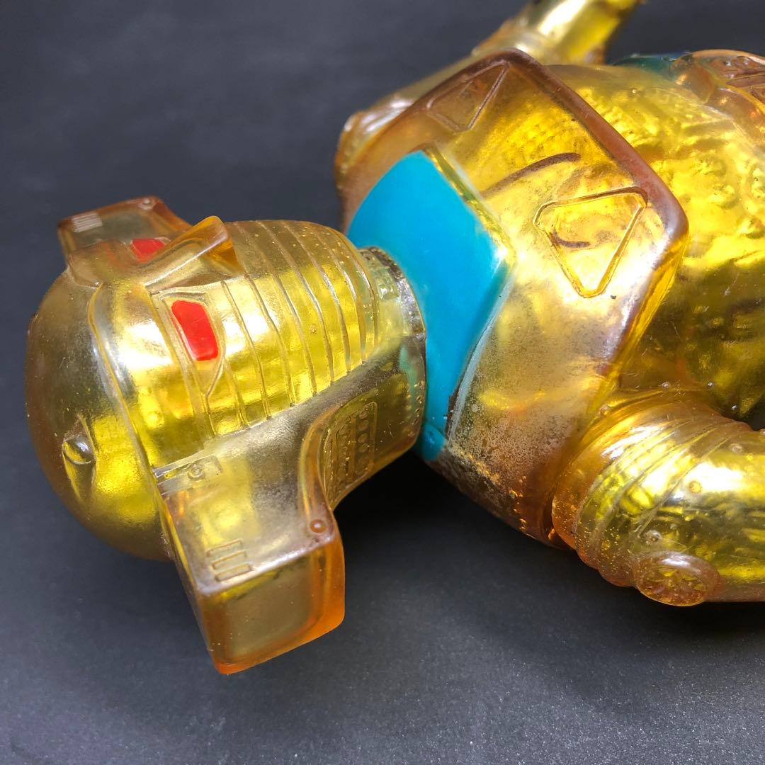 当時物ブルマァク　レッドバロン　ソフビ　記名あり　昭和レトロ　クリアー　ロボット