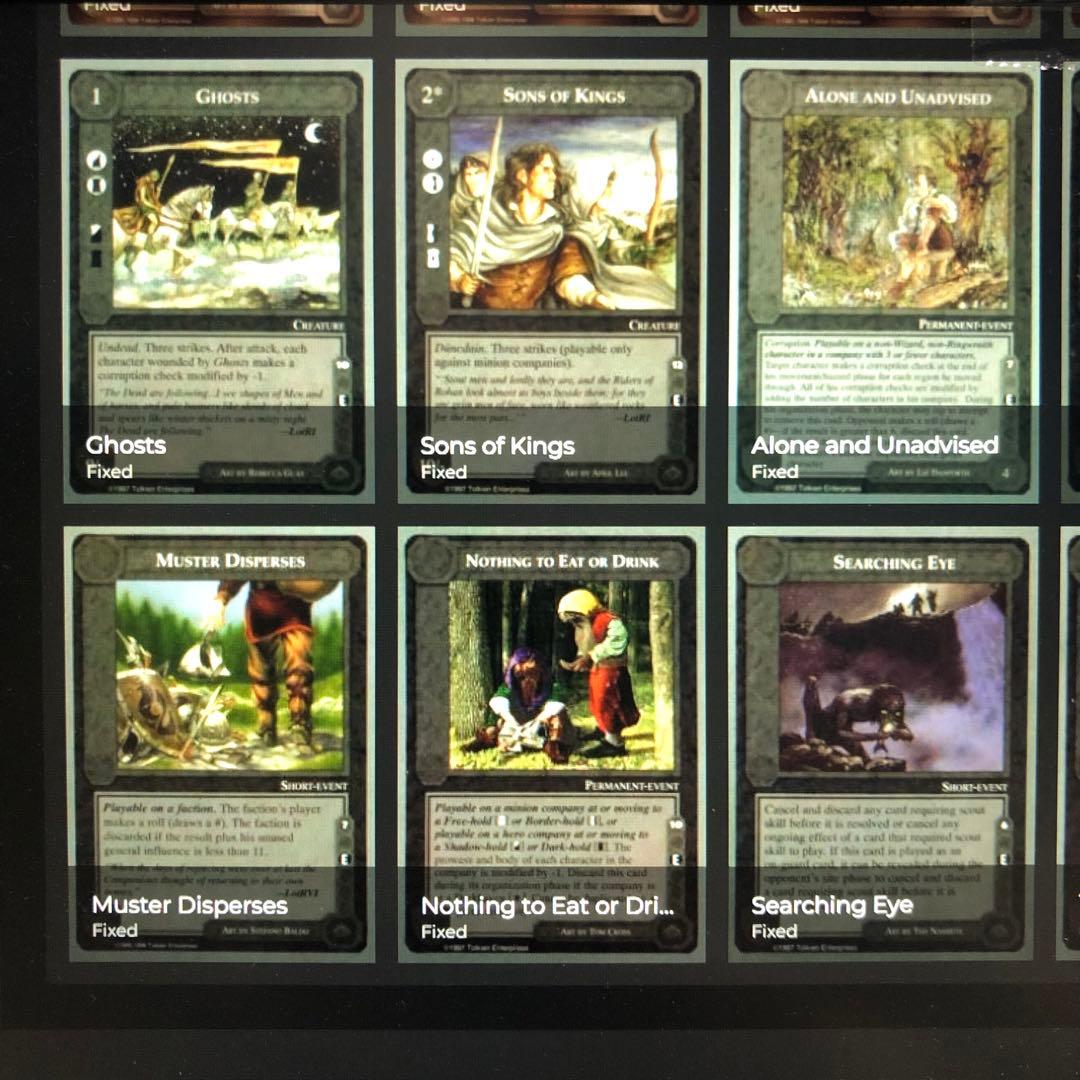 ミドルアース　カード　チャレンジデッキE ccg コンプ　指輪物語　トレカ