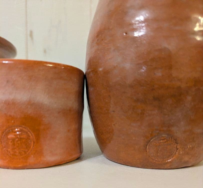 茶道具　建水　蓋置　杓立　三楽作　赤楽