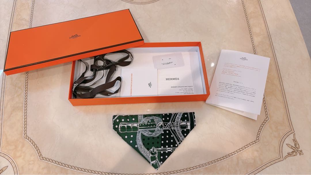 【HERMES】犬用バンダナ 《エプロン・ドール》 S