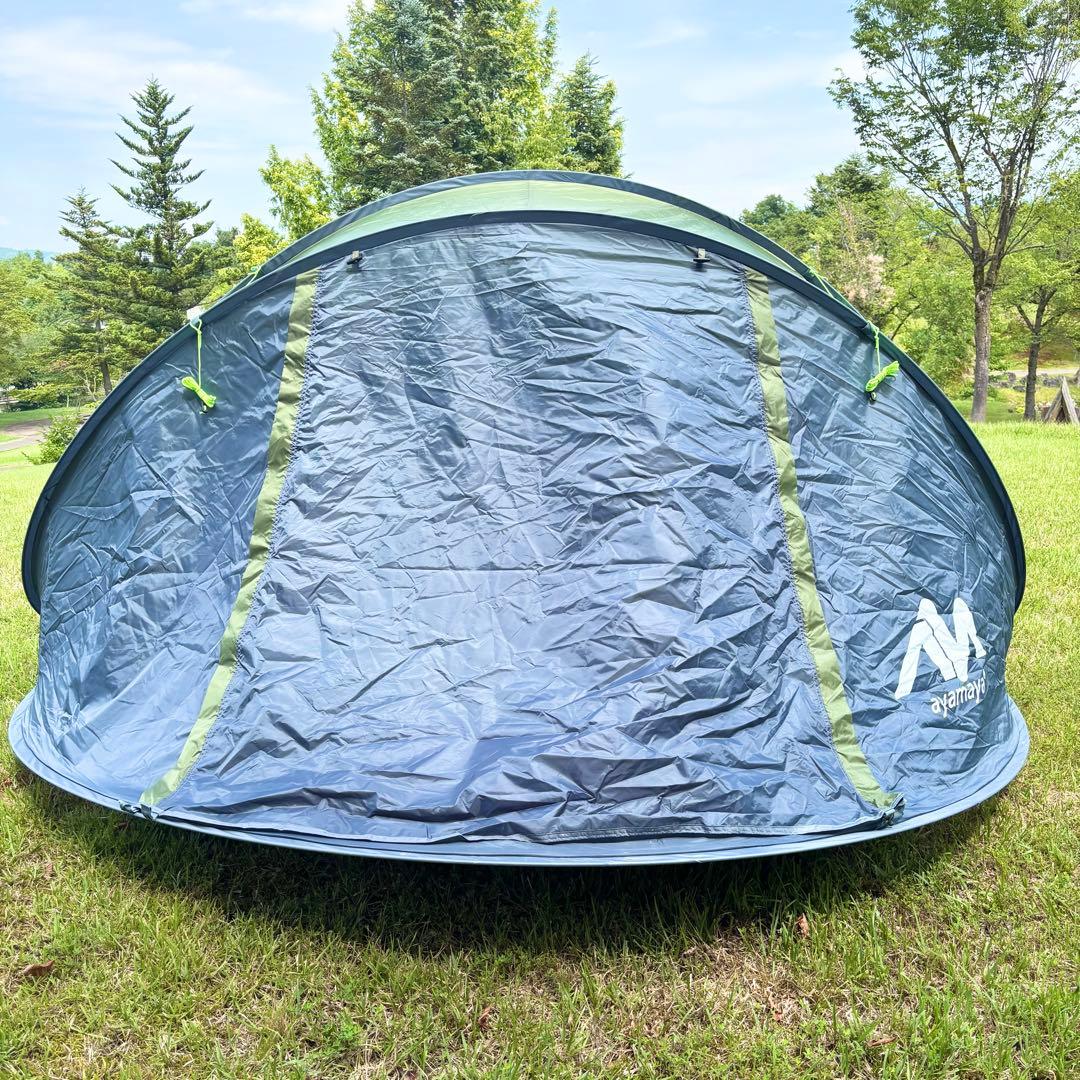 【良品】ayamaya ポップアップテント 4人〜6人用 カーキ ドーム型テント