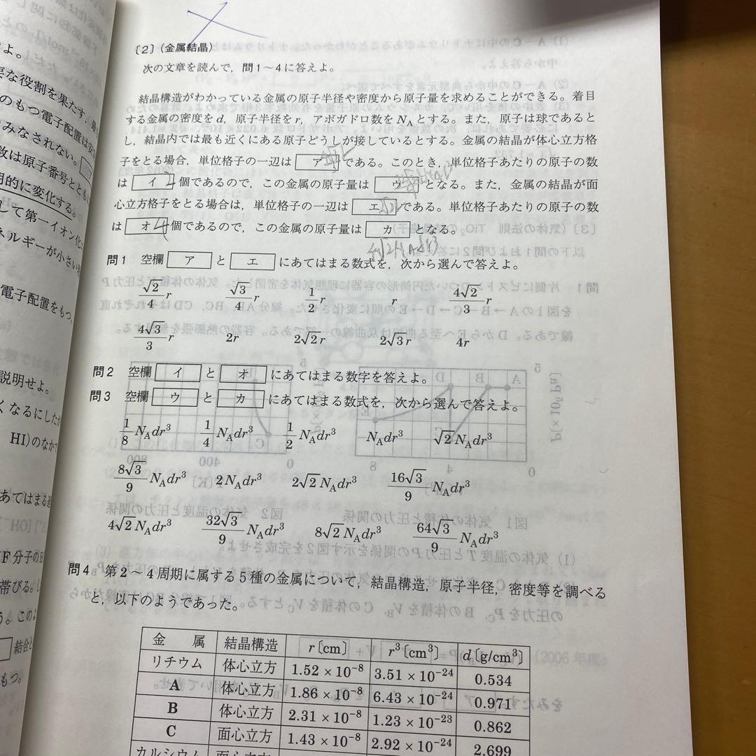 柏原　駿台　神戸大プレ化学 2023/2024 高3