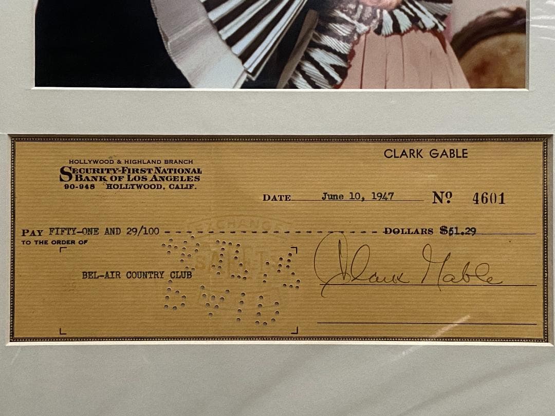 Clark Gable （クラークゲーブル）直筆サイン（鑑定書付き）