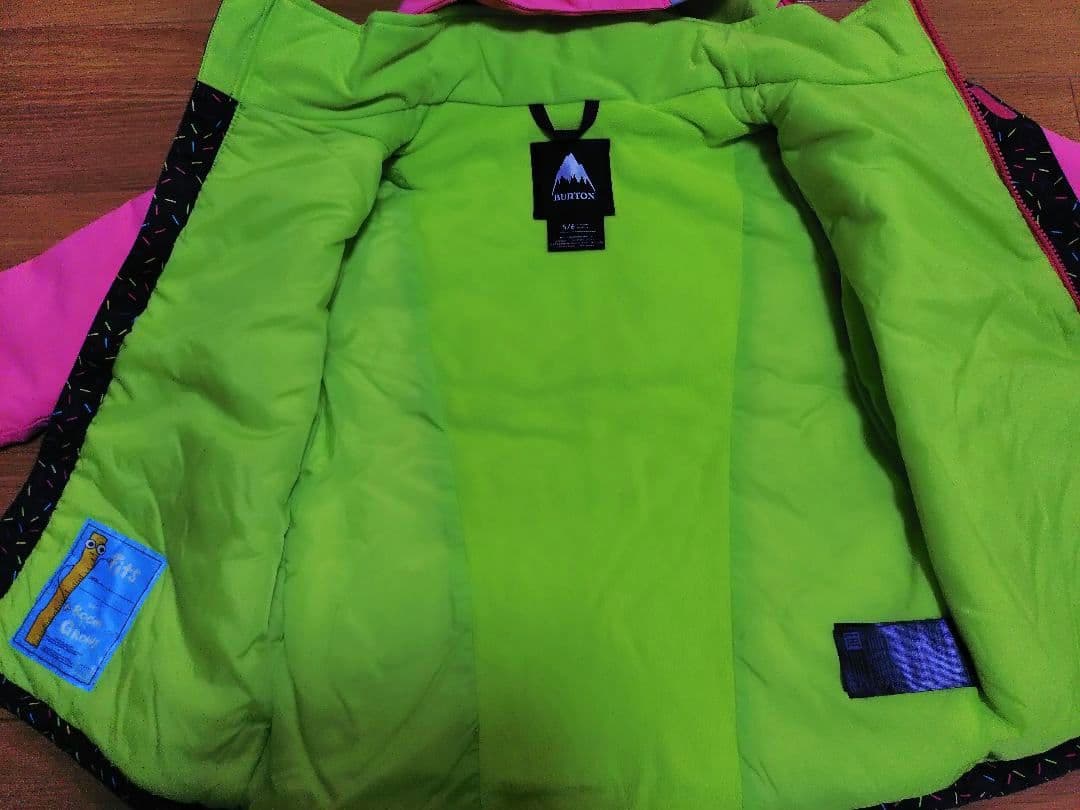 BURTON　子ども用スノーボードウェア　上下セット110cm、120cmピンク