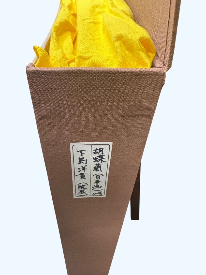 「胡蝶蘭」　下島洋貫　絵画　日本画　風景画　額装　共シール　箱袋有り