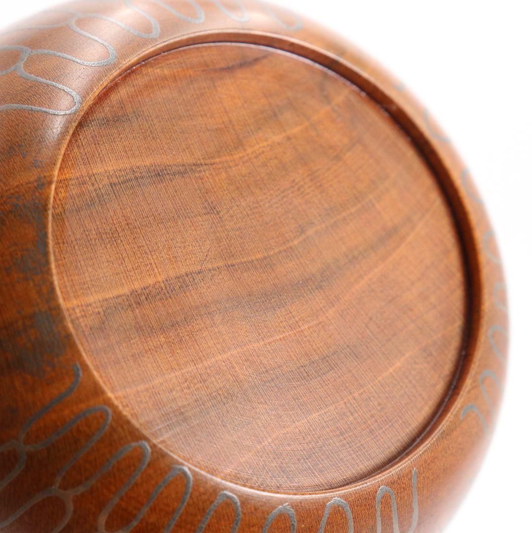 岡本陽斎作 桜川蒔絵 平棗 茶道具 共箱　V773　N2