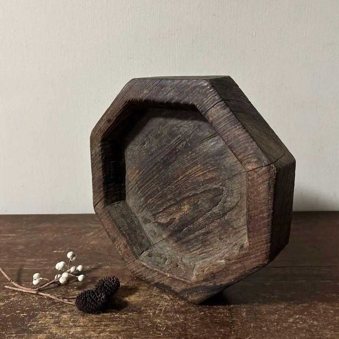 李朝木製灰皿　古民具　韓国古美術　花入　花器　和骨董　アンティーク　古道具