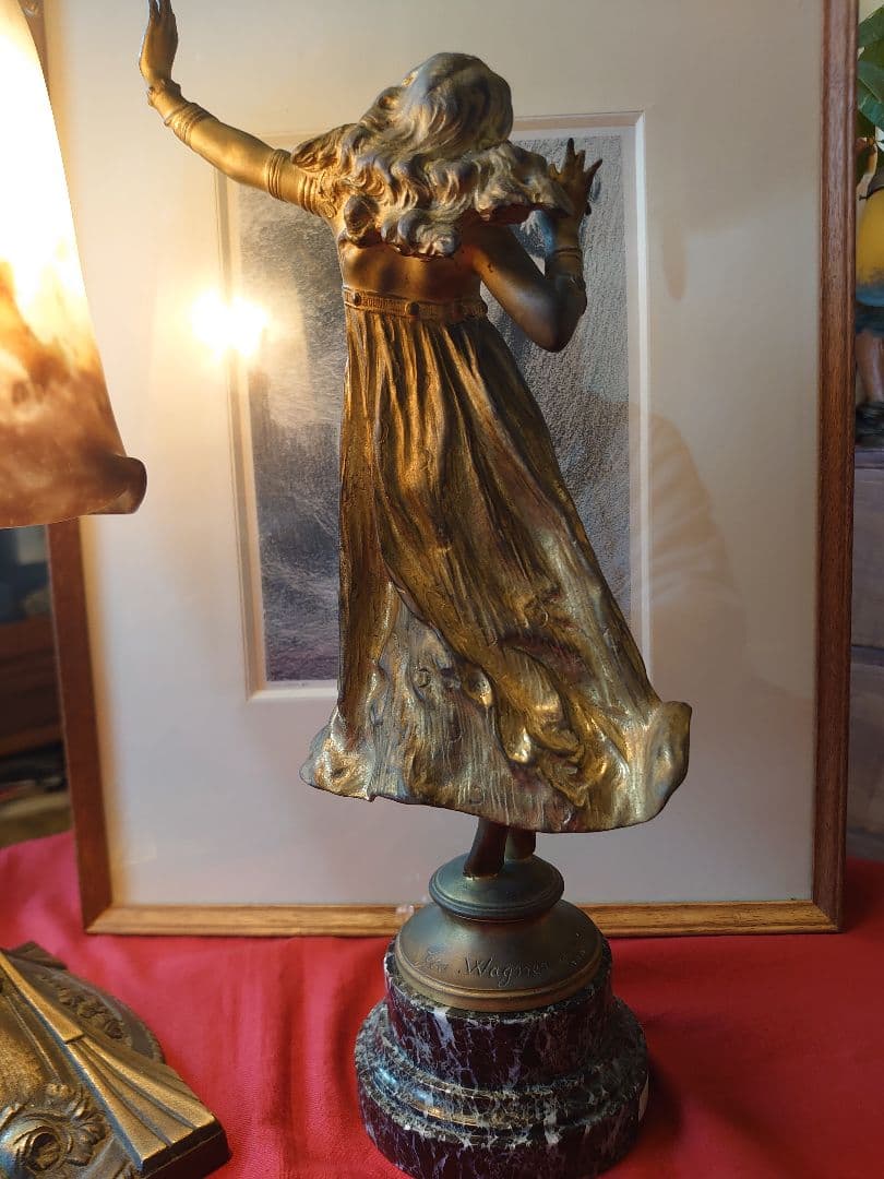ドイツ19世紀 「Geo.Wagner」フランスアール・デコ　ダンサーブロンズ像
