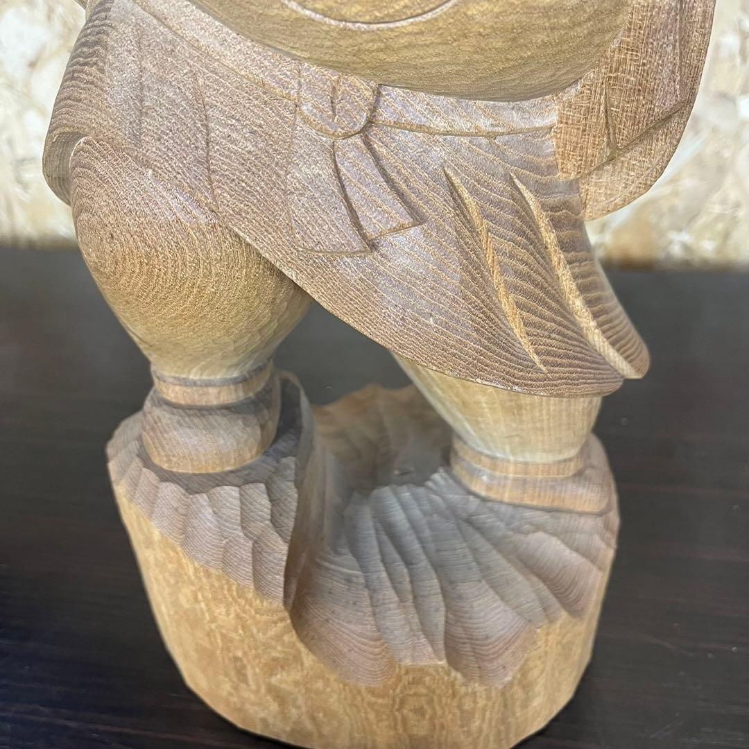 大黒天 木彫り 置物　一刀彫　アンティーク　ヴィンテージ　レトロ　縁起物　大黒様