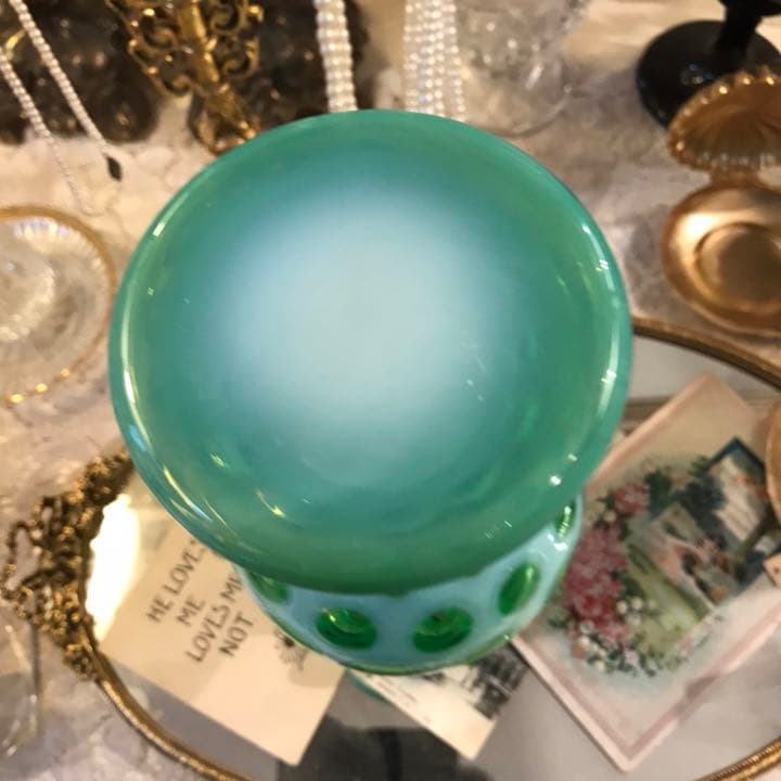 Antiqueフェントン40's～50's緑Fentonドットアンティーク