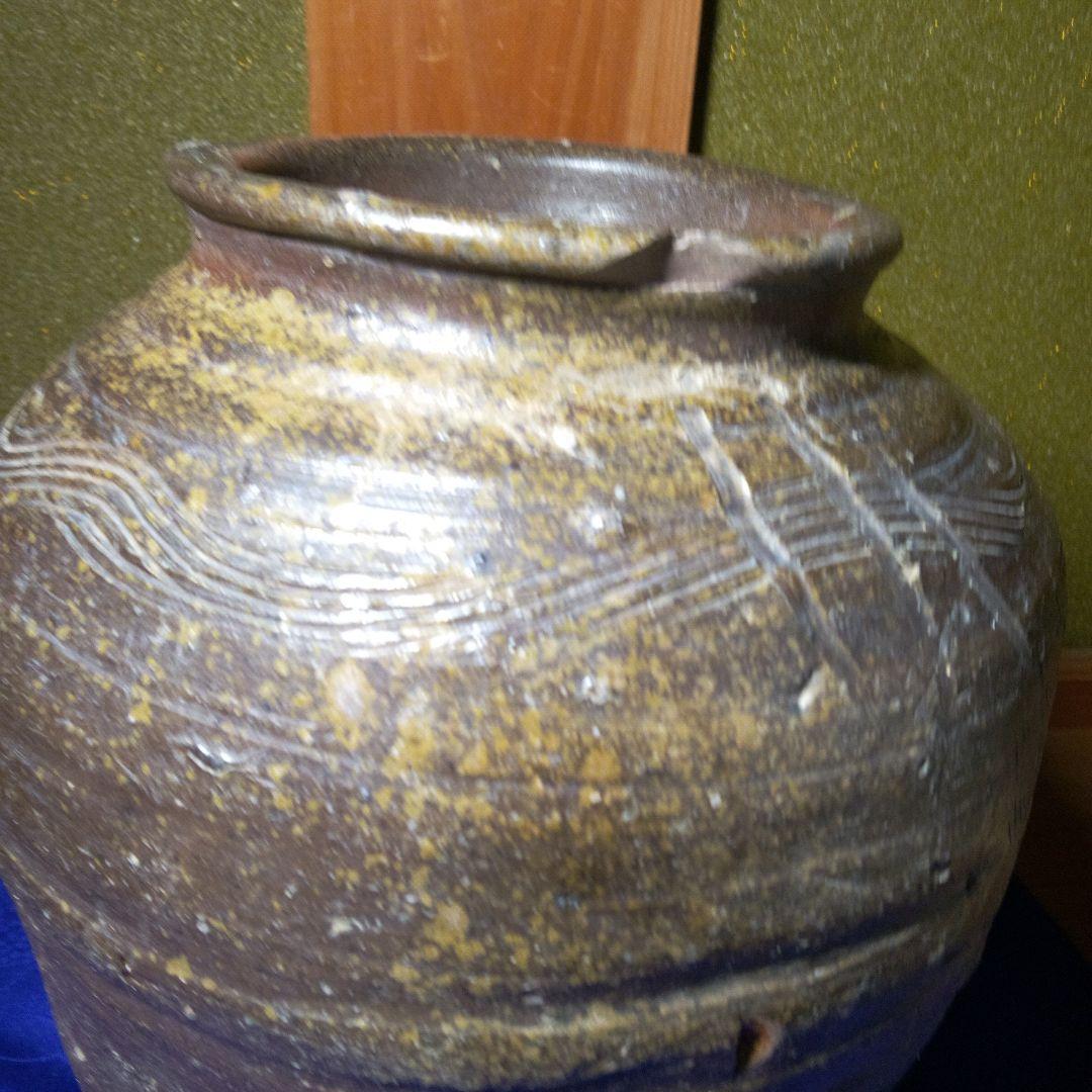 古備前室町時代波状紋茶壺