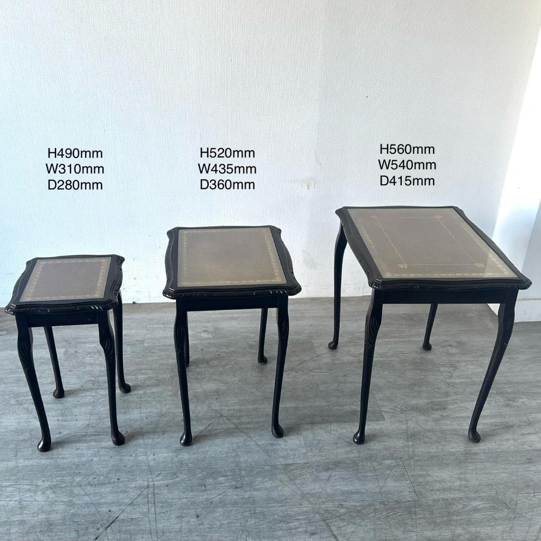 イギリス アンティーク家具 ガラストップ ネストテーブル 1960年頃 951A